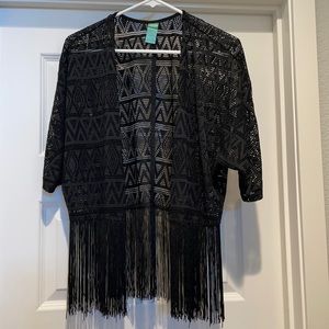 Black shrug with fringe